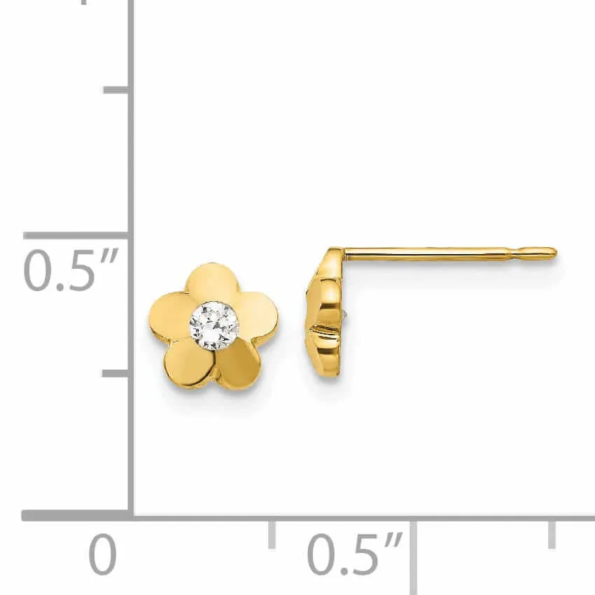 14k Madi K CZ Flower Post Earrings