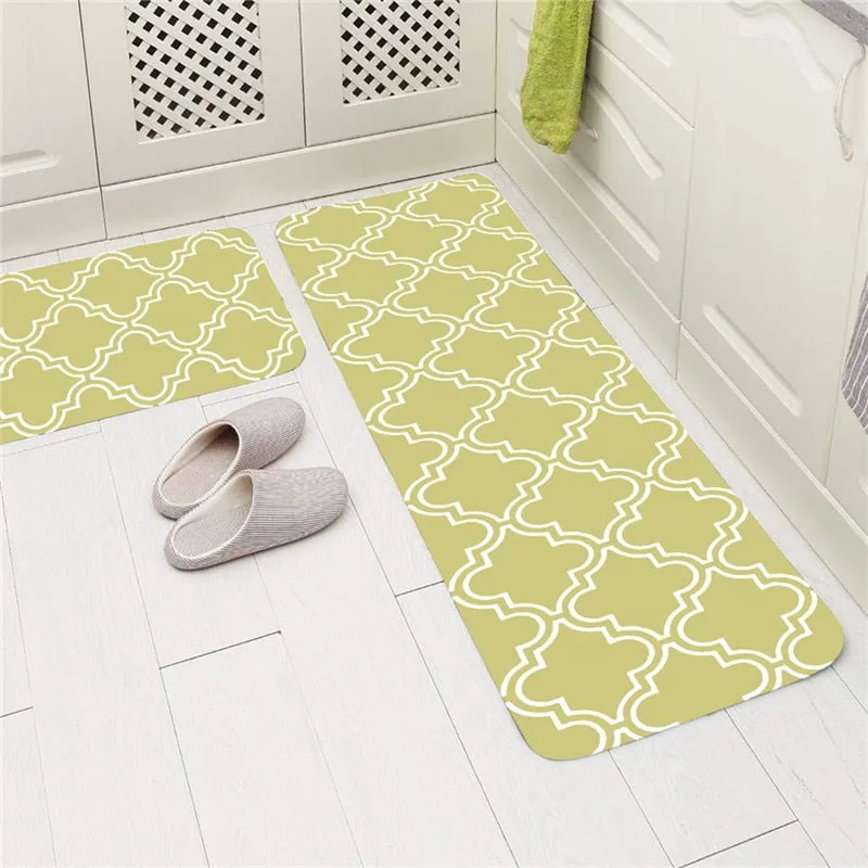 2pcs Washable Non-slip Entrance Waterproof Door Mat