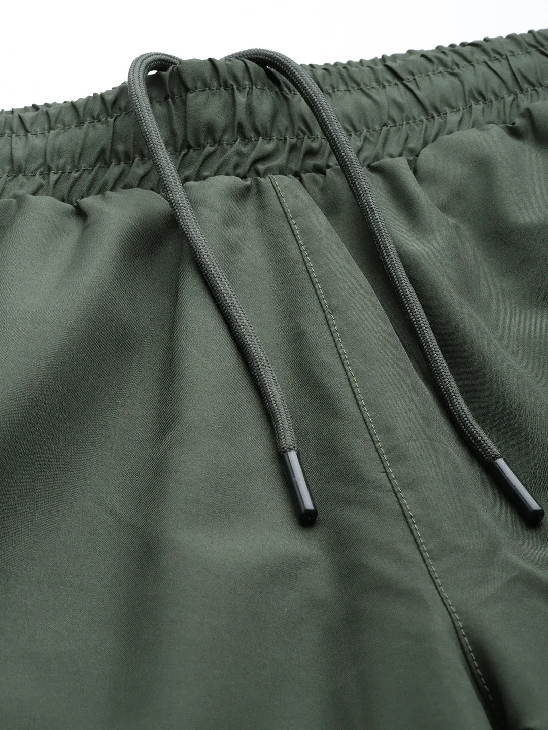 Alcis Men Olive Green Solid Track Pants