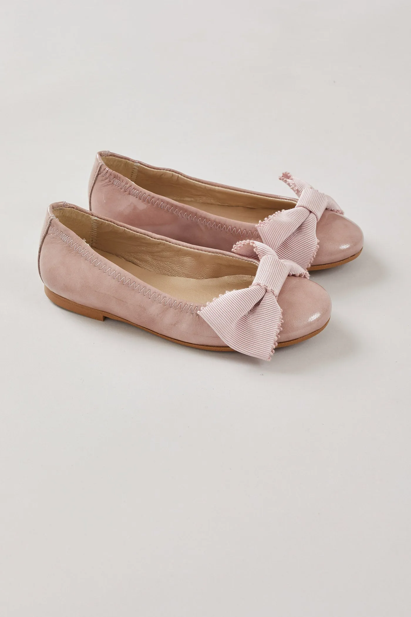 Ballerina Bow In Powder Pink Patent Leather