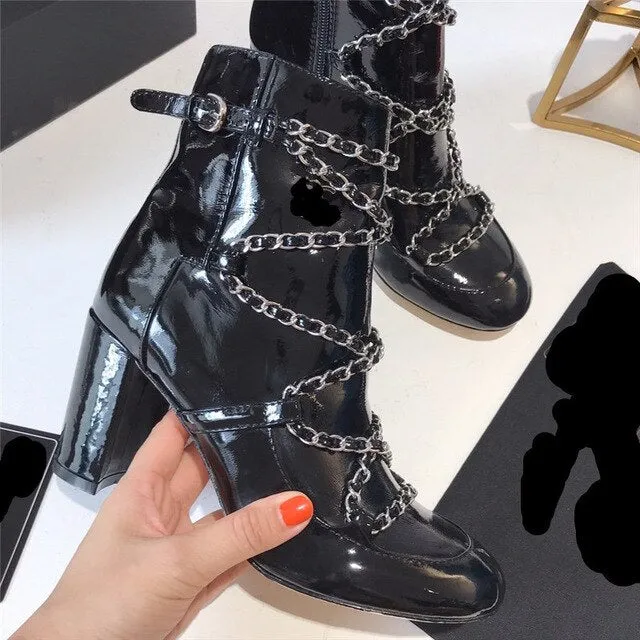 Boots Women Grid Flat Shoes Slip On Boots