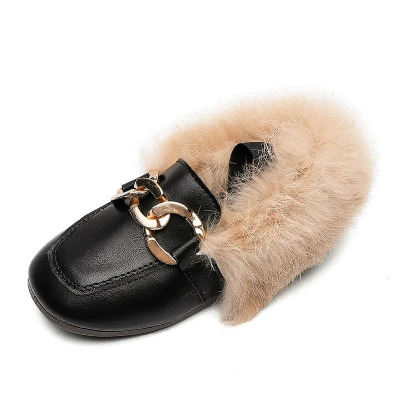 Brand Autumn Winter Girls Shoes Warm Cotton Plush