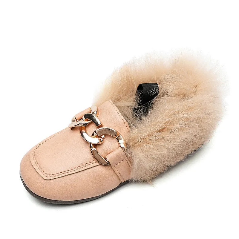 Brand Autumn Winter Girls Shoes Warm Cotton Plush