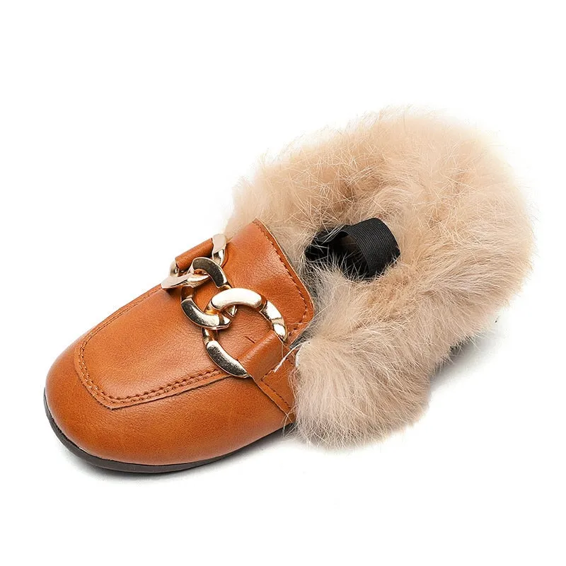 Brand Autumn Winter Girls Shoes Warm Cotton Plush