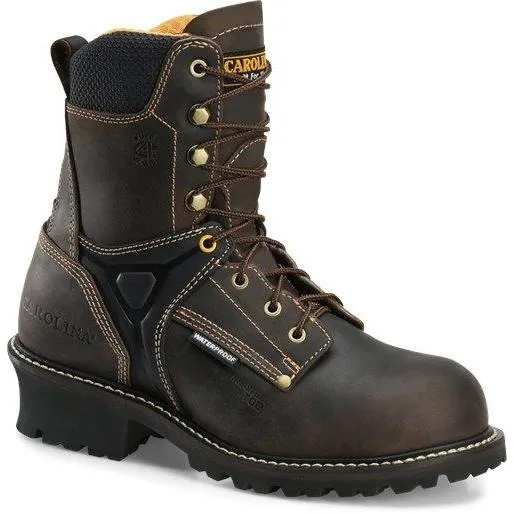 Carolina Men's Timber 8" Comp Toe Waterproof Logger Work Boot - Brown - CA6921