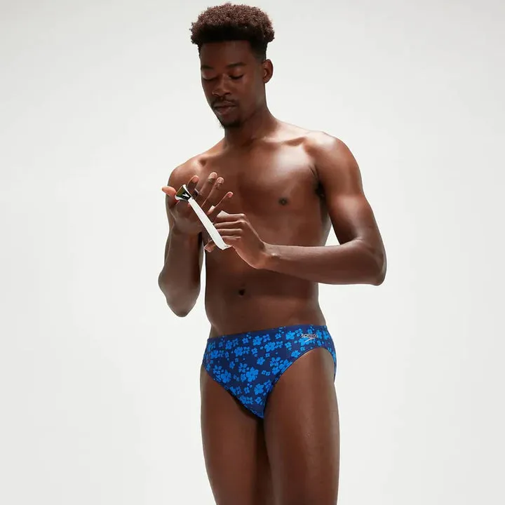 COSTUME SPEEDO UOMO SLIP NUOTO PISCINA BLU FLOWER