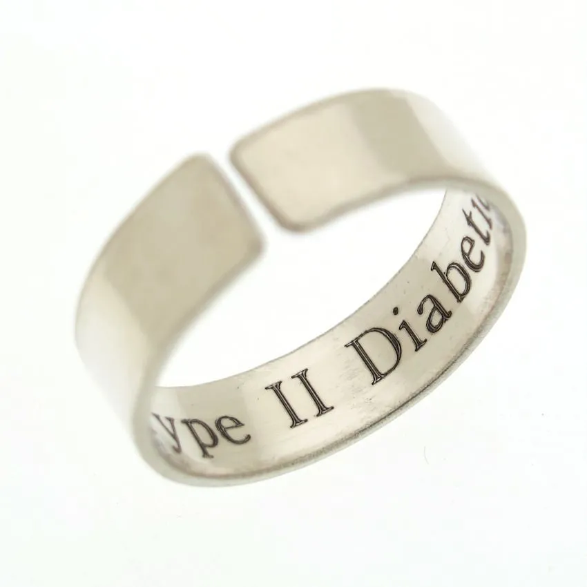 Custom Diabetic Medical ID Ring