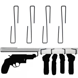 Cyberone Pack of 8 Handgun Pistol Hangers Stainless Steel Gun Hanger Vinyl Coated Hook Shelves Safes