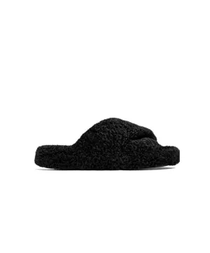 Fitflop IQushon D-Luxe Padded Teddy Cross Slides All Black