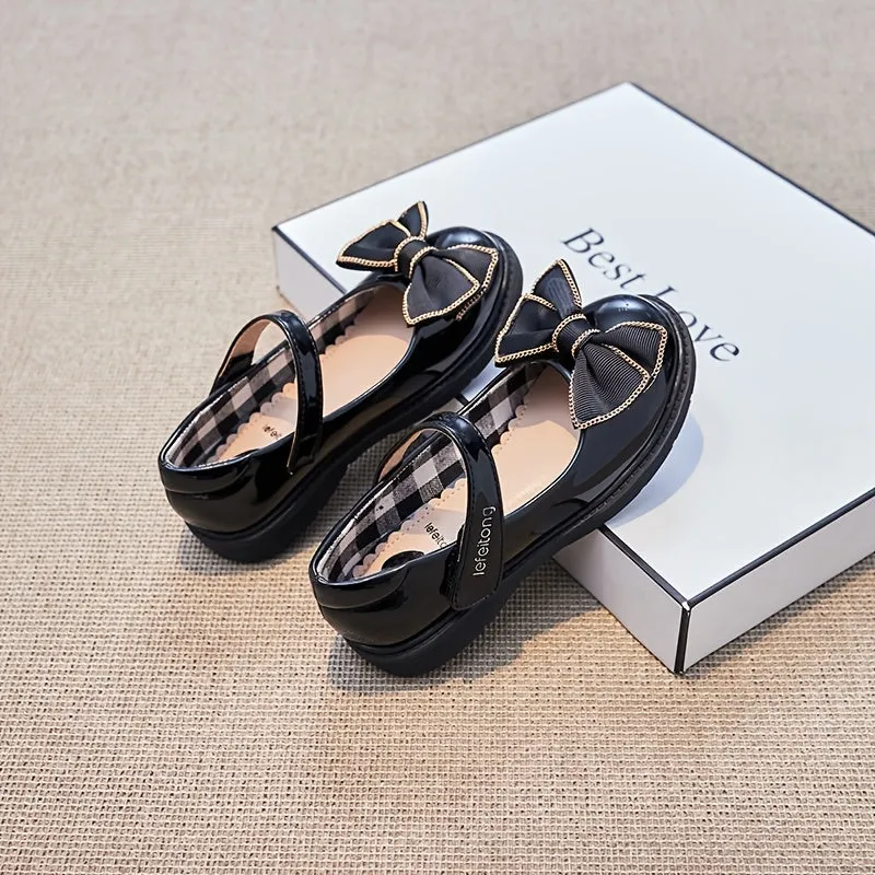 Girls Mary Jane Flats with Bowknot Decoration