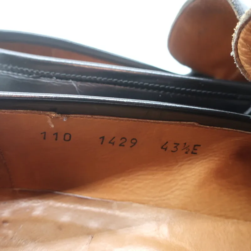 Gucci Square Toe Loafers Black Leather Size 43.5 E