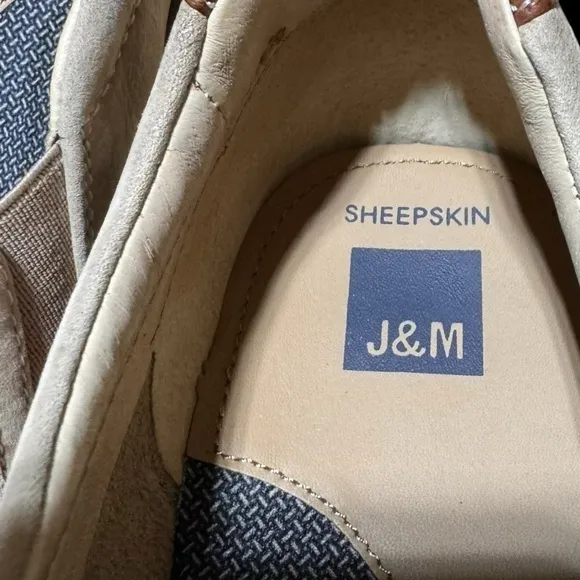 JOHNSTON &amp;‎ MURPHY EUC MEN’S MCGUFFEY Sheepskin WOVEN SLIP ON sz 13