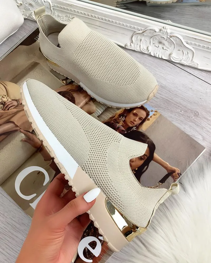 KB Elegant Elastic Slip-on Flat Shoes