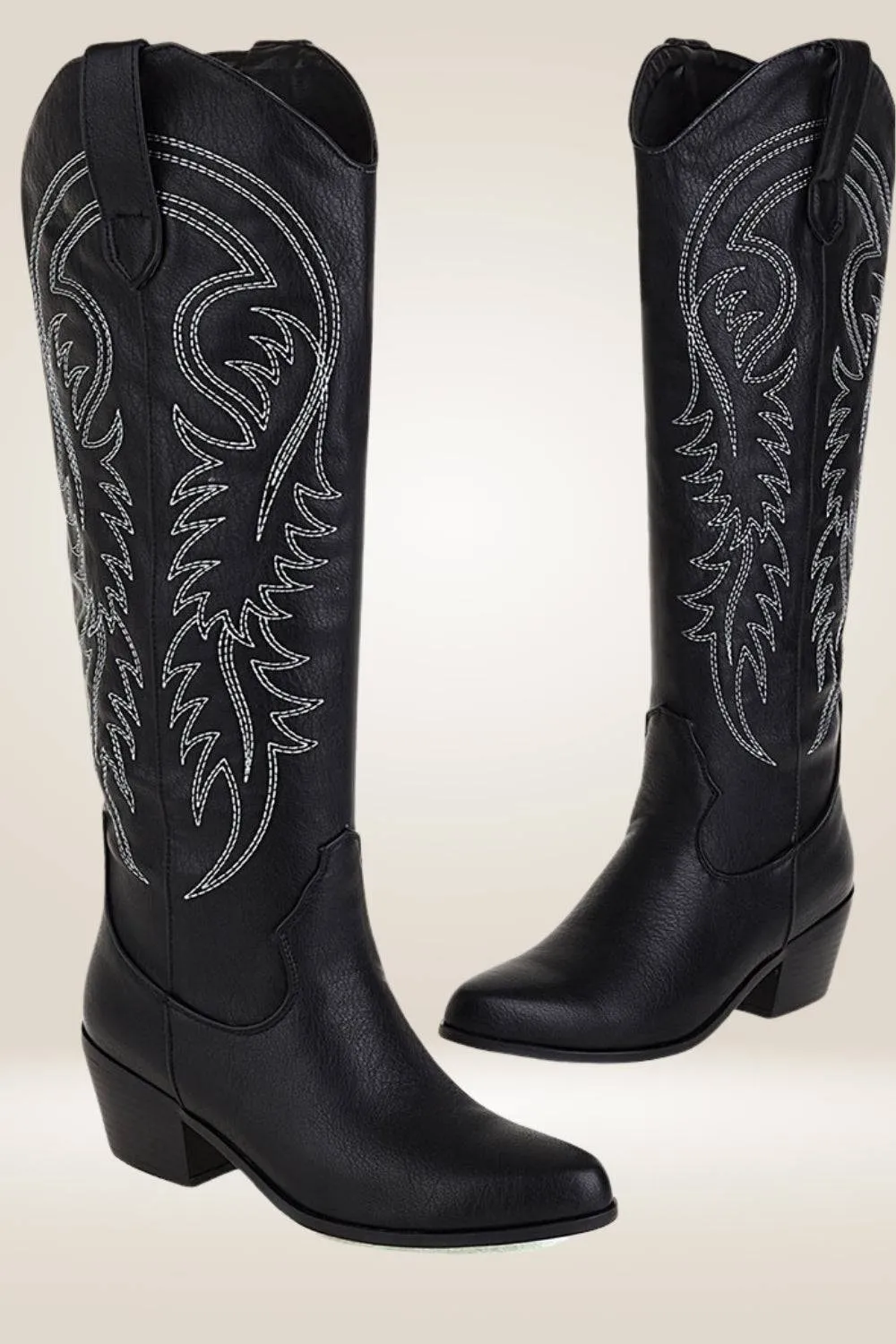 Knee High Black Cowboy Boots