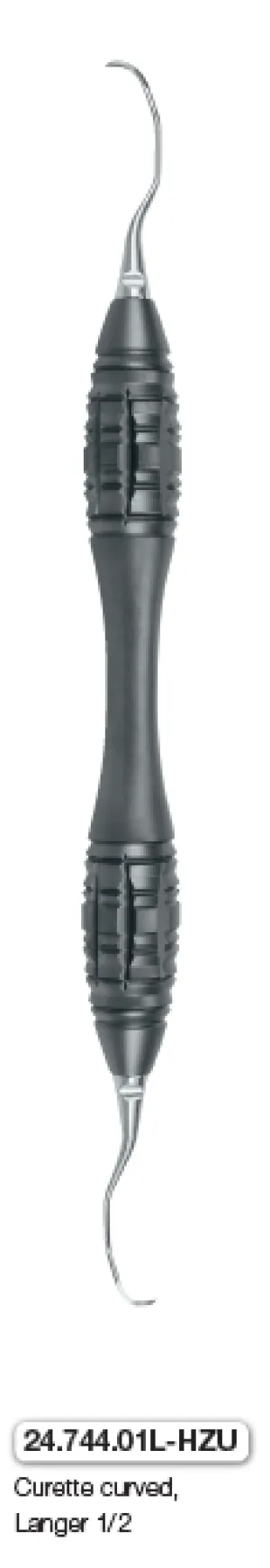 Langer Curette Curved 1/2, with Touch Grip handle (24.744.01L-HZU)