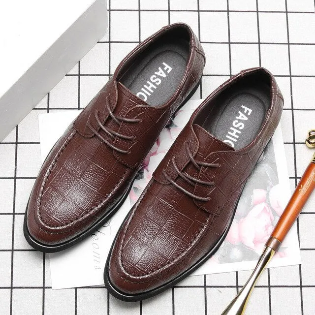 Men's Fashion Business Thick Bottom Non-slip Wear-resistant Round Toe Oxfords