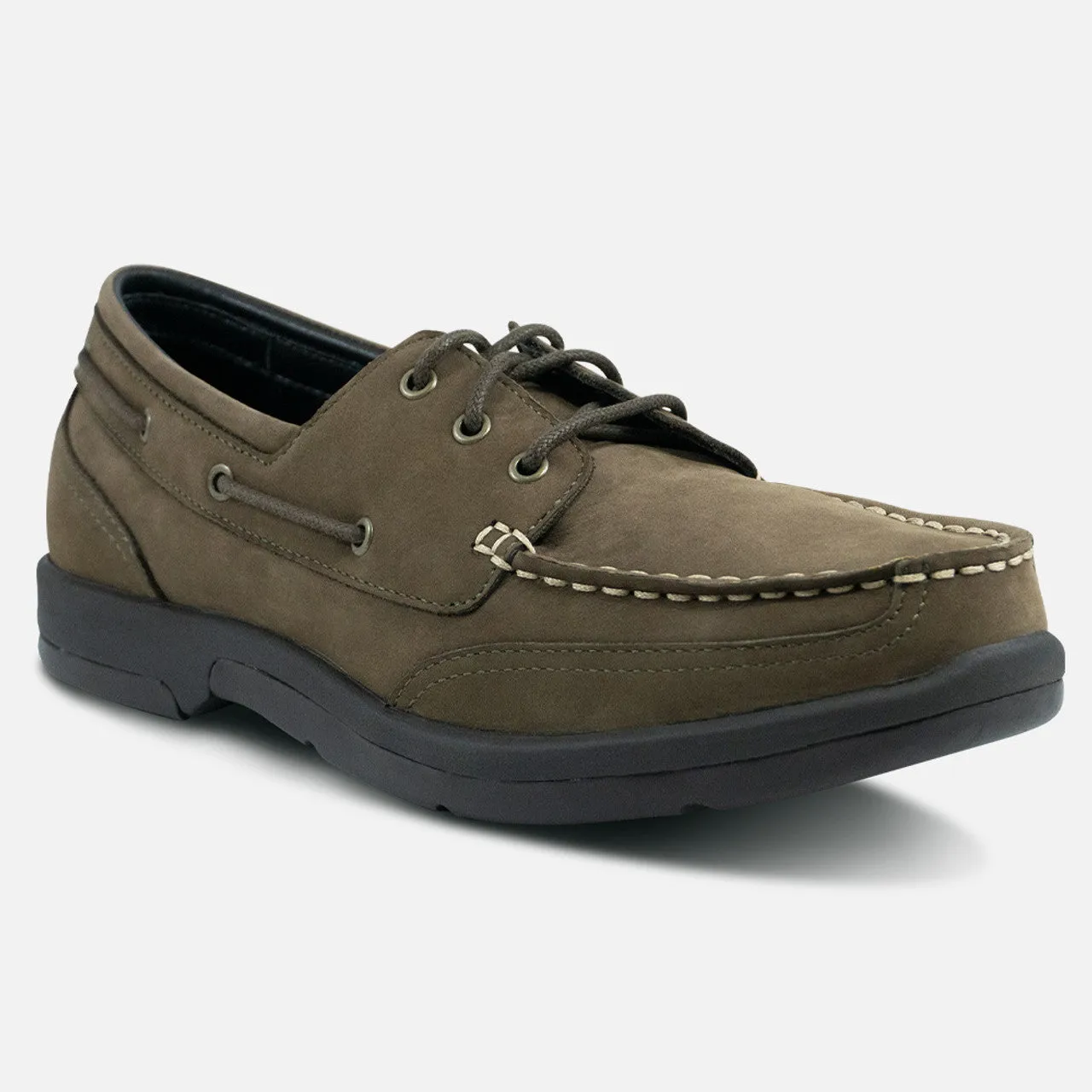 Men's Orthopedic Boat Shoe - Dark Brown