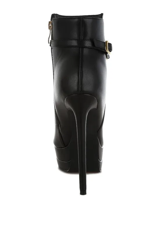 Narok Metallic Chain Detail 5" High Heel Stiletto Boots