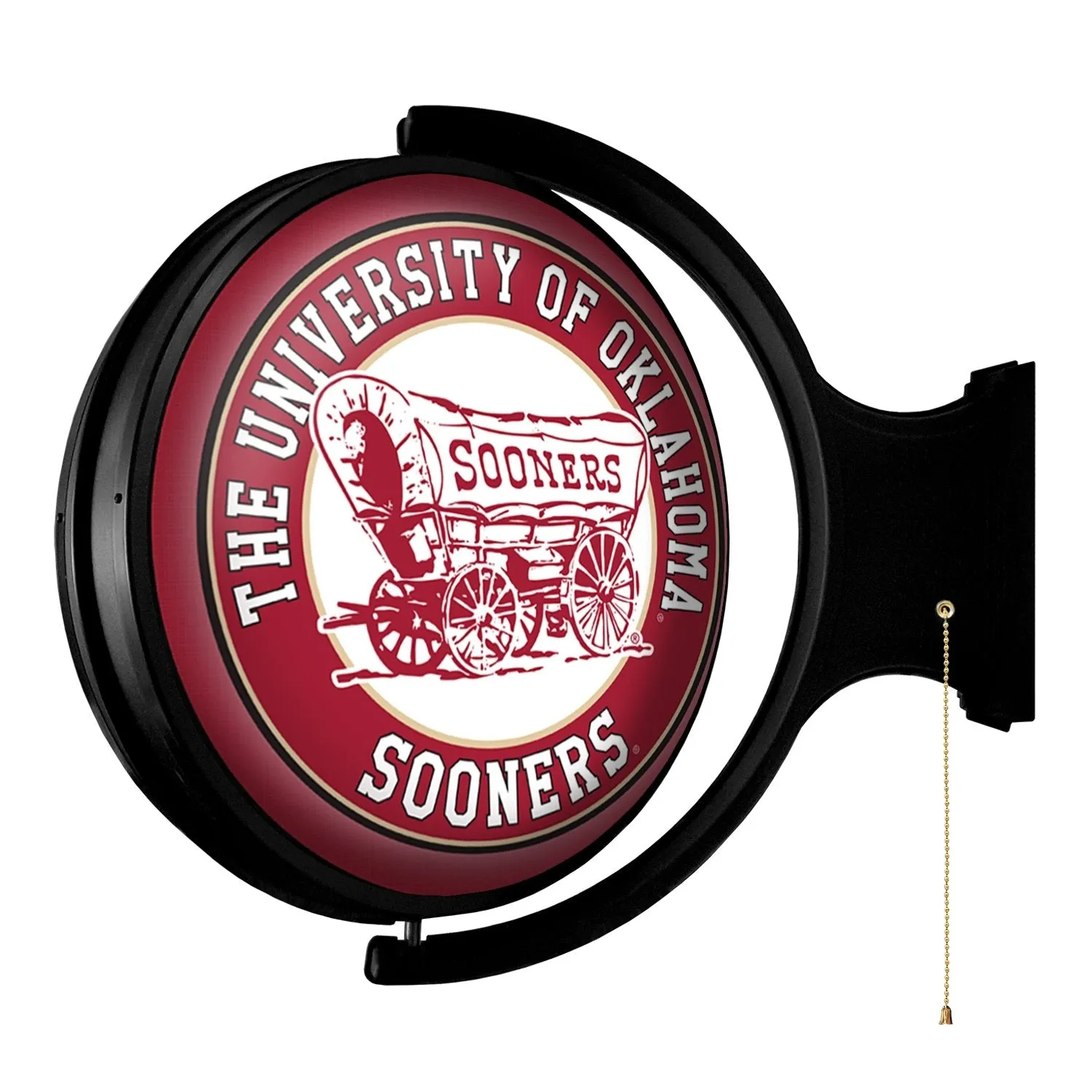 Oklahoma Sooners: Schooner - Original Round Rotating Lighted Wall Sign