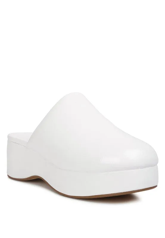 Olori Solid Platform Slip On Mules/Clogs