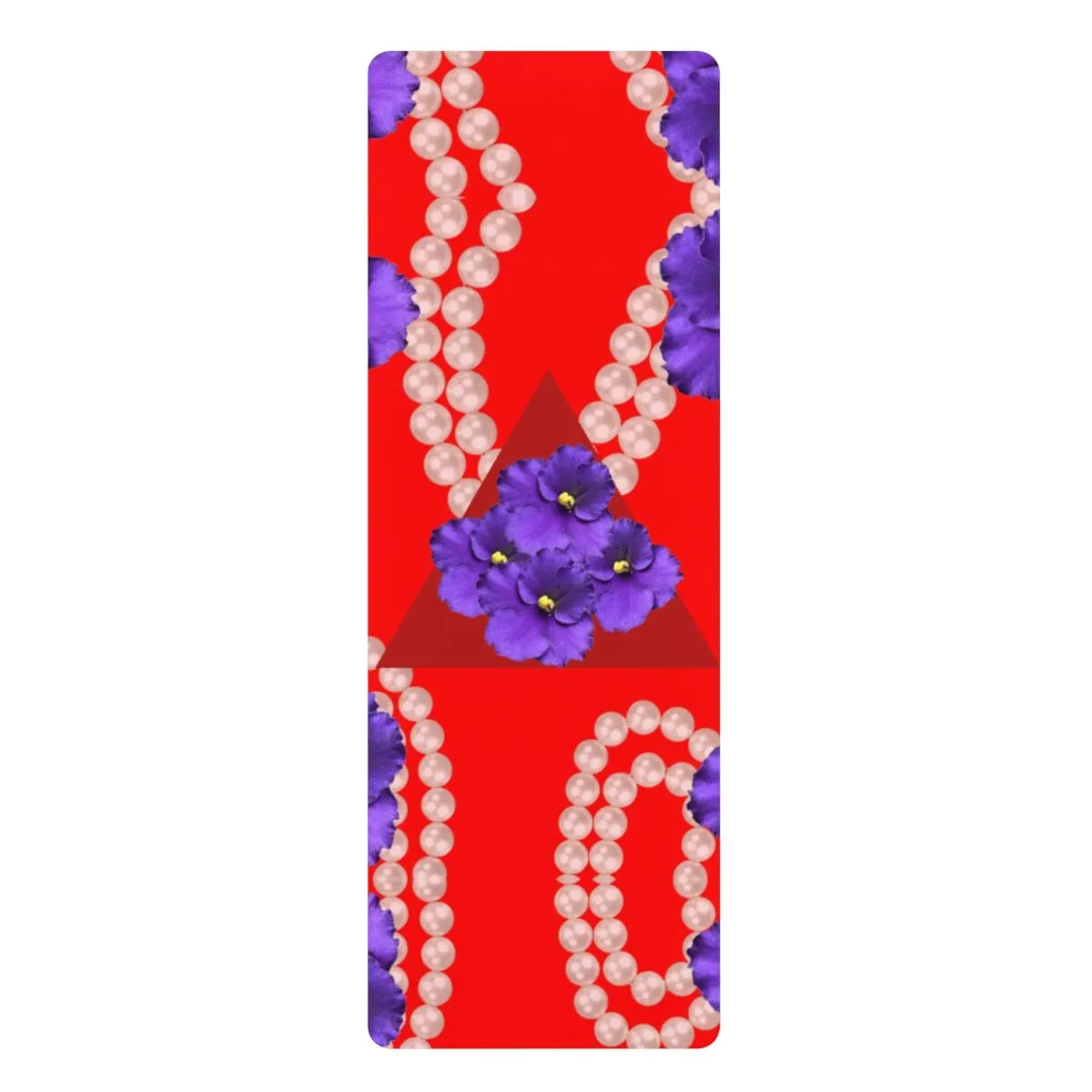 Personalized Red & White Rubber Yoga Mat