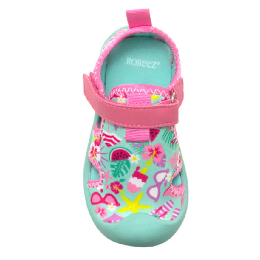 Robeez Water Shoes Tropical Paradise Water Shoes - Pink/Turquoise