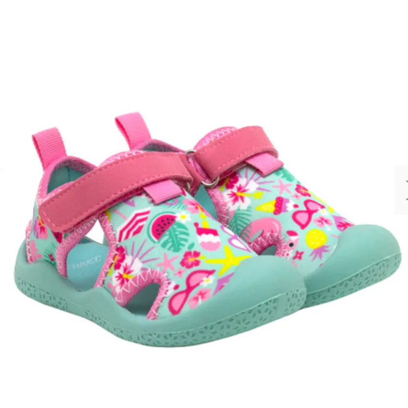 Robeez Water Shoes Tropical Paradise Water Shoes - Pink/Turquoise