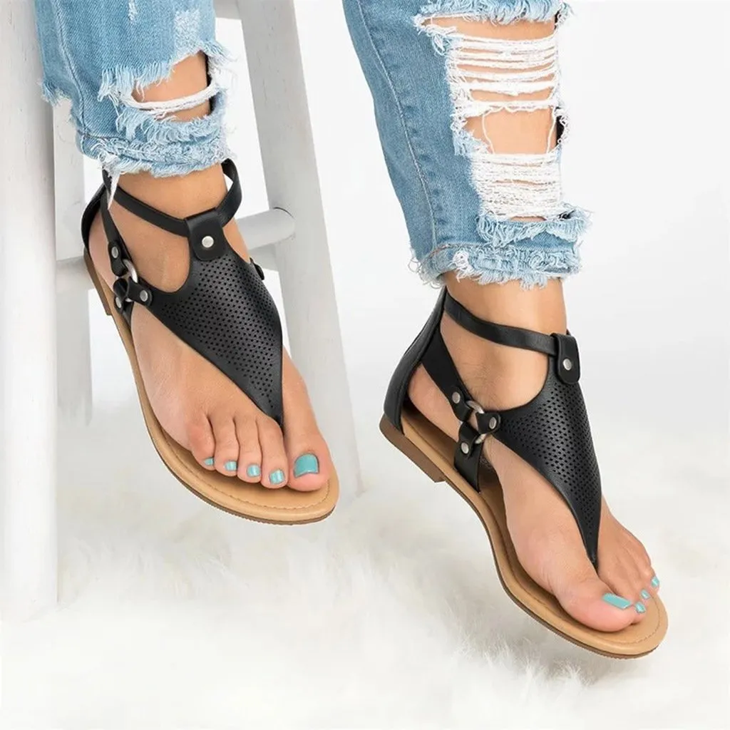 Roman Lace-up Women's Hollow Flat Sandals