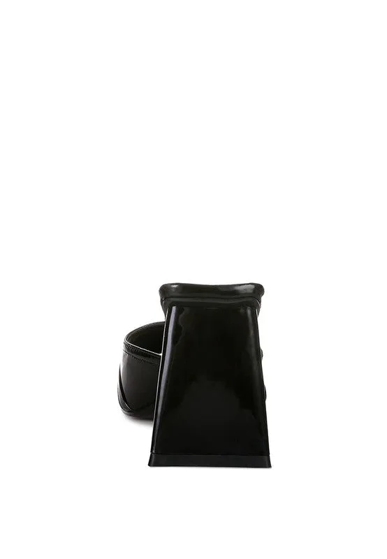 Salisbury Metal Buckle Detail Slider 3" Heel Sandals