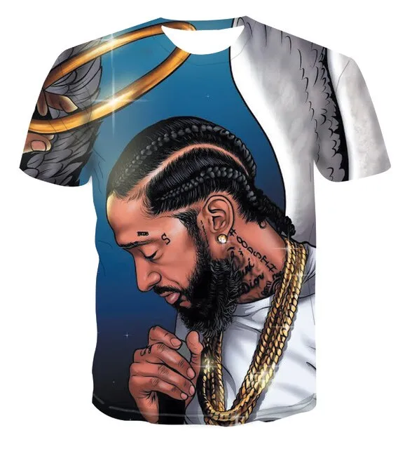Summer 2020 Hot Sale 3D Printed T-shirt Men's NIPSEY Graphic T-shirt Fashion Slim Sports T-shirt Campus Hip Hop Wind Street Wear