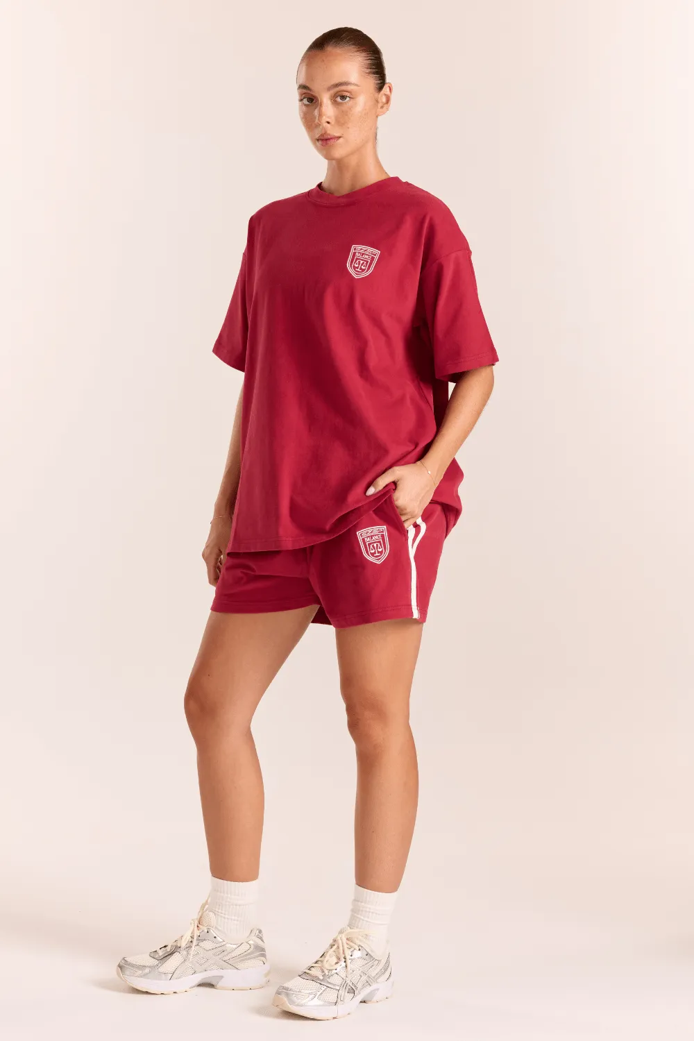 Track N Field Short - Burgundy