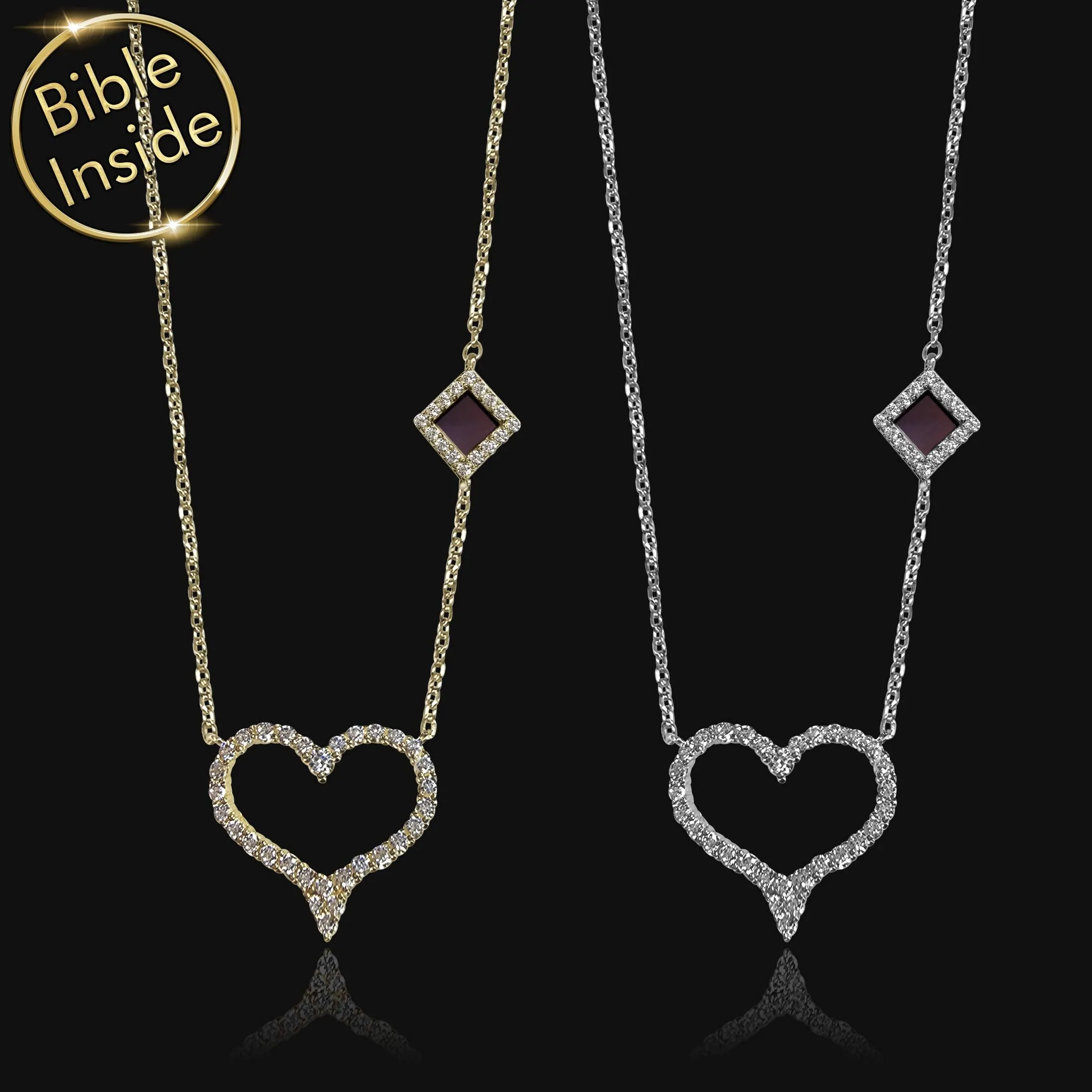 Unique Valentines Gift With New Testament Nano Bible - Amora Necklace