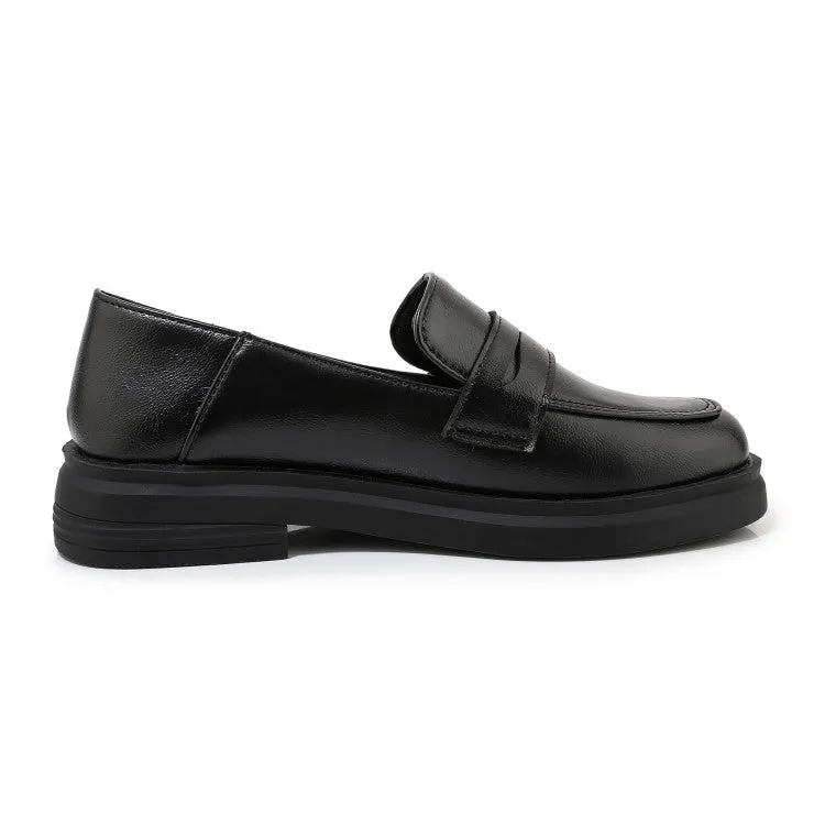 Women's Round Toe Flat Platform Slip on Shoes