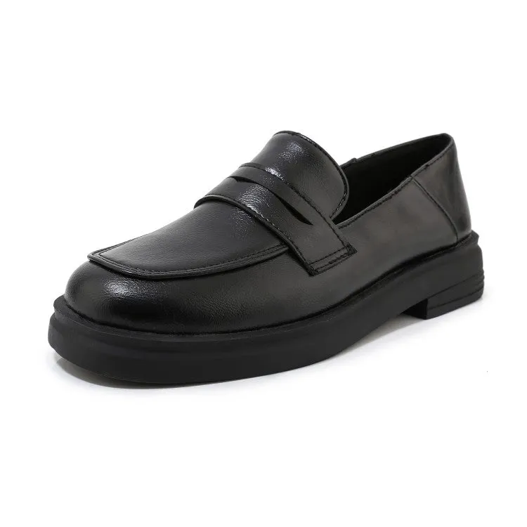 Women's Round Toe Flat Platform Slip on Shoes