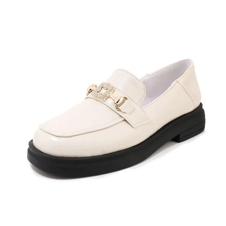 Women's Shallow Rhinestone Slip on Platform Flats Shoes