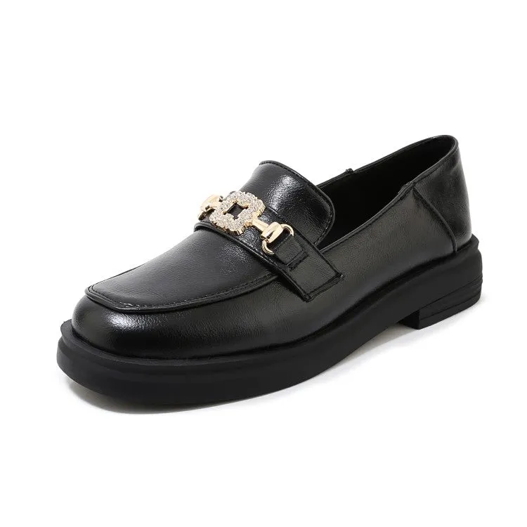Women's Shallow Rhinestone Slip on Platform Flats Shoes